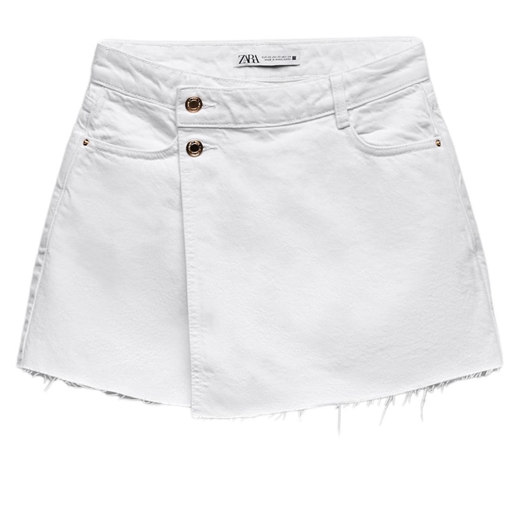 Zara Cream Denim Skort